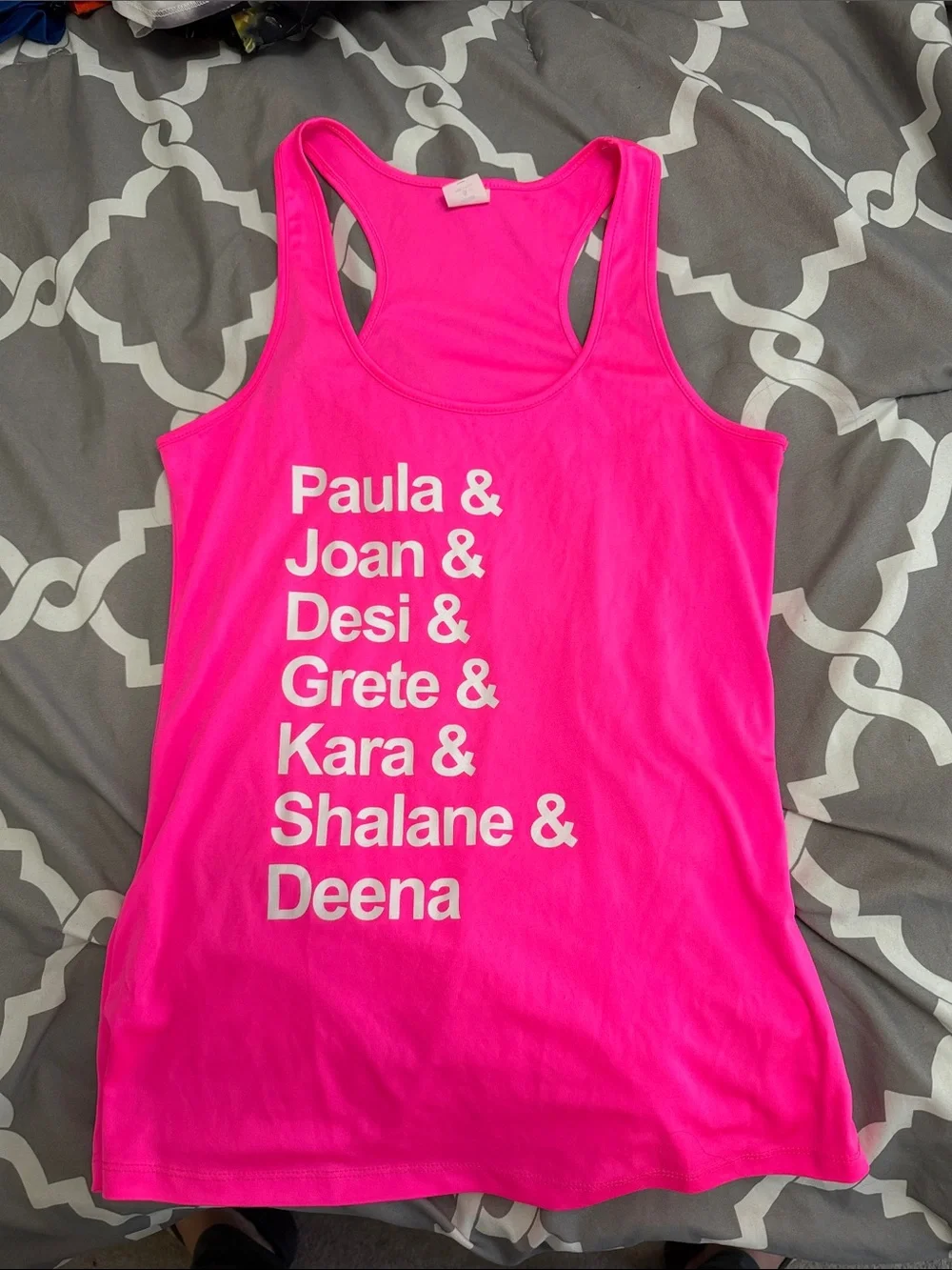 Sarah Marie SMDS Elite Runner’s Hot Pink Racerback Tank with White Text Size S - Picture 1 of 1